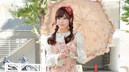 Gothic&Lolita Snap 046　傘とジャンパースカートの柄を合わせて♡