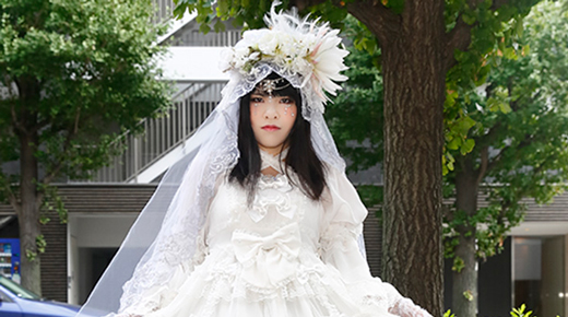 Gothic & Lolita SNAP 101　自作のヘッドドレスと全身白コーデで花の精みたいに