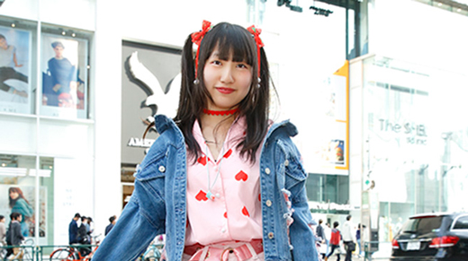 HARAJUKU STREET SNAP 180　ピンクに赤の差し色が効いたキュート＆ポップなスタイル